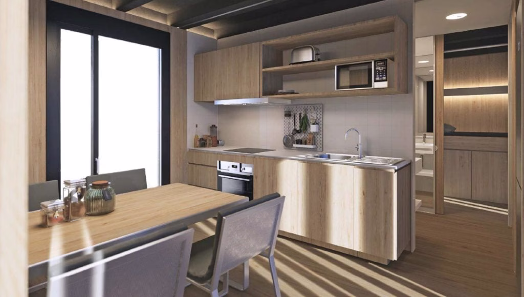 Visualization of the interior of the accommodation facilities in Lleida-Alguaire for BAA Training students
