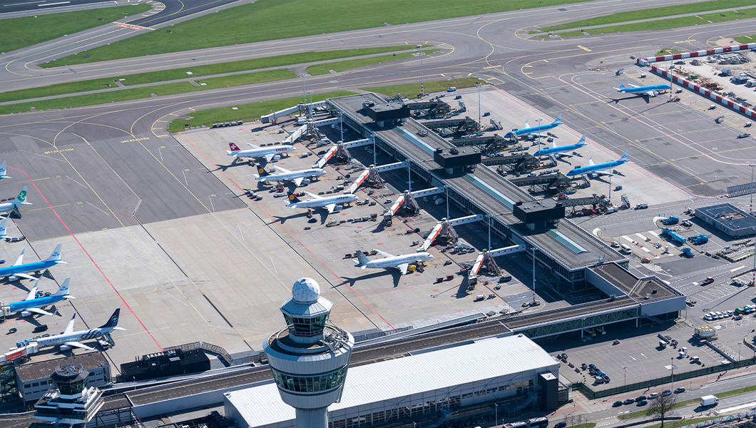 Part of Vueling Airlines fleet from above