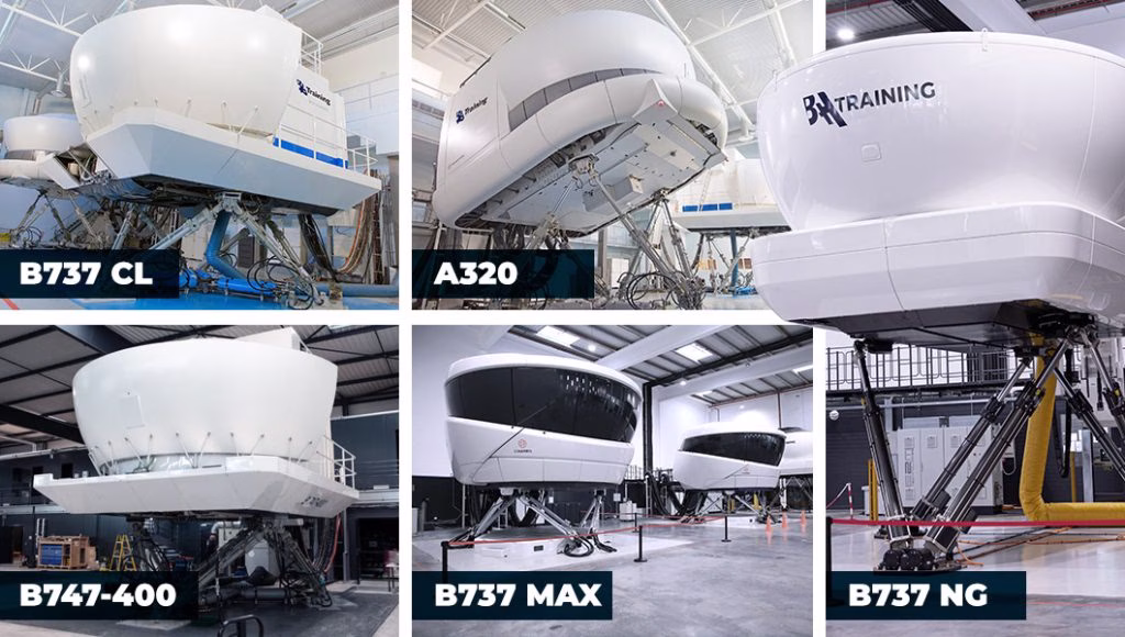 Full flight simulators at BAA Training’s training centers