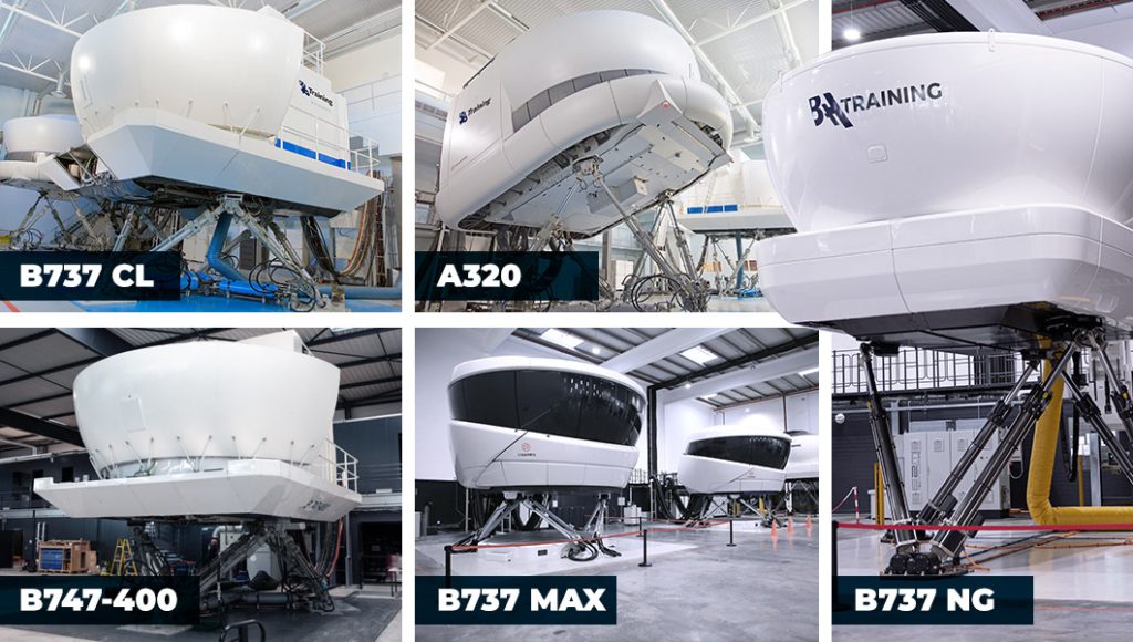 Full flight simulators at BAA Training’s training centers
