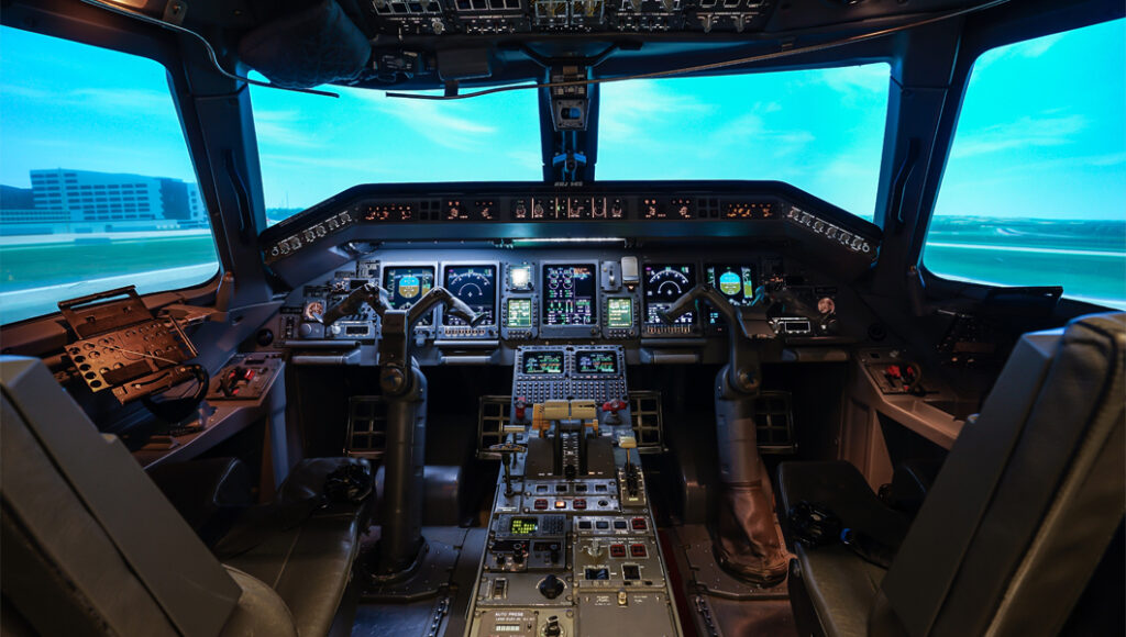 Embraer ERJ-145 cockpit inside