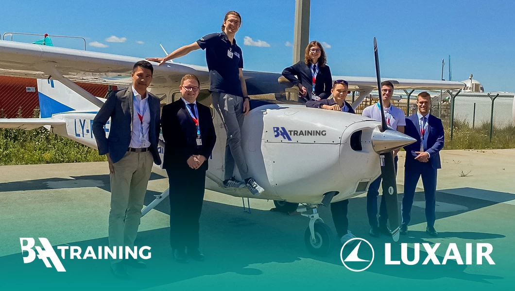 Luxair students at BAA Training