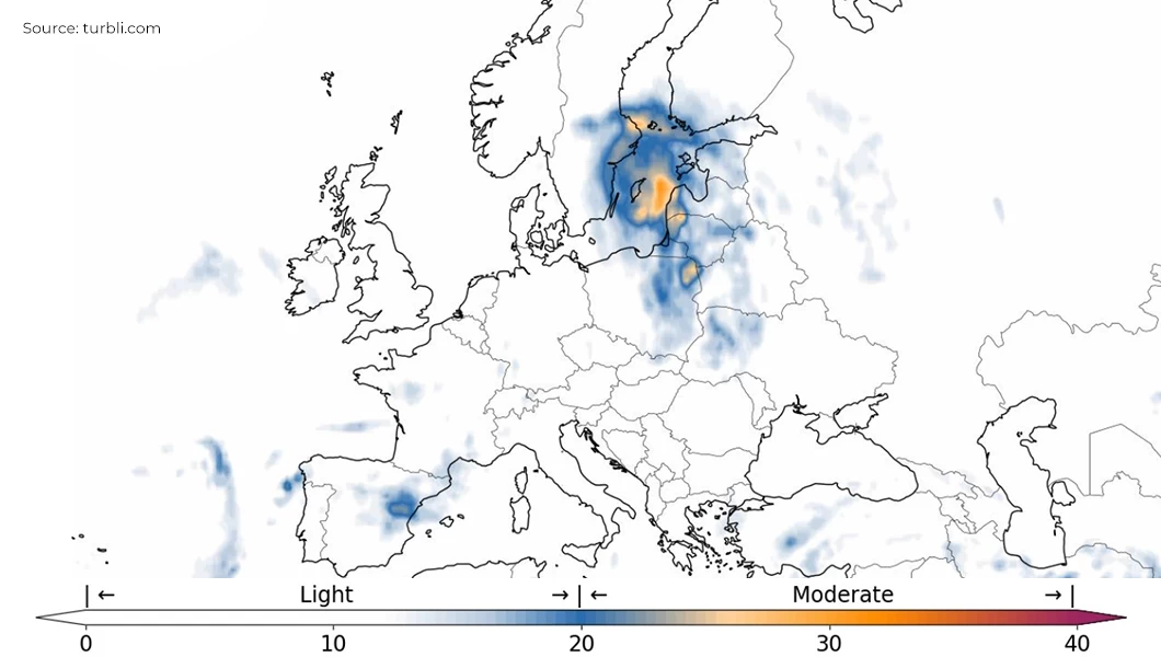 A turbulence map of Europe