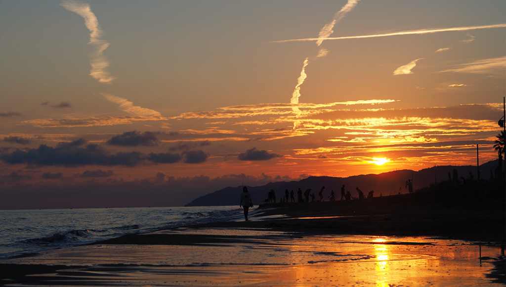 Sunset at Gavà Beach in Barcelona