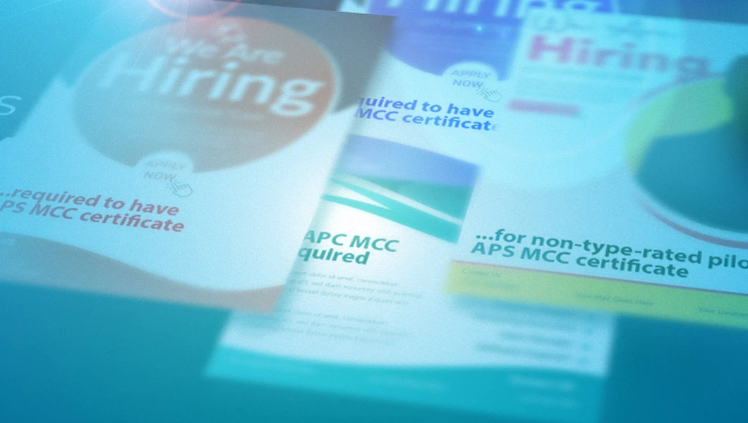 An image of airline job ads with APS MCC requirement